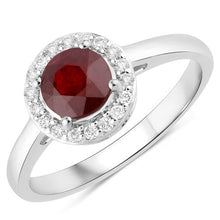 Load image into Gallery viewer, 1.12 Carat Genuine Ruby and White Diamond 14K White Gold Ring
