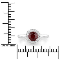 Load image into Gallery viewer, 1.12 Carat Genuine Ruby and White Diamond 14K White Gold Ring

