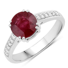将图片加载到图库查看器，2.20 Carat Genuine Ruby and White Diamond 14K White Gold Ring
