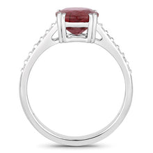 将图片加载到图库查看器，2.20 Carat Genuine Ruby and White Diamond 14K White Gold Ring
