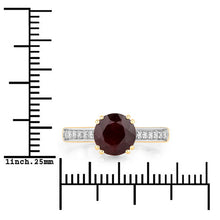 Load image into Gallery viewer, 2.20 Carat Genuine Ruby and White Diamond 14K Yellow Gold Ring
