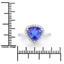 Load image into Gallery viewer, 2.60 Carat Genuine Tanzanite and White Diamond 14K White Gold Ring
