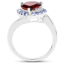 Load image into Gallery viewer, 3.26 Carat Genuine Garnet and Tanzanite .925 Sterling Silver Ring
