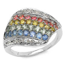 将图片加载到图库查看器，1.97 Carat Genuine Multi Stone .925 Sterling Silver Ring
