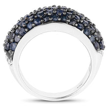 Load image into Gallery viewer, 3.28 Carat Genuine Blue Sapphire and White Topaz .925 Sterling Silver Ring
