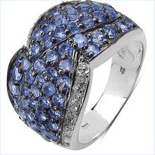 Load image into Gallery viewer, 2.50 Carat Genuine Tanzanite &amp; White Topaz .925 Sterling Silver Ring
