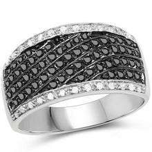 Load image into Gallery viewer, 0.79 Carat Genuine Black Diamond .925 Sterling Silver Ring
