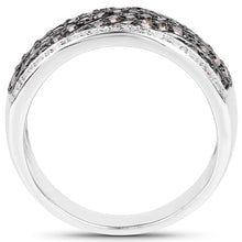 Load image into Gallery viewer, 0.87 Carat Genuine Champagne Diamond and White Diamond .925 Sterling Silver Ring

