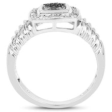 Load image into Gallery viewer, 0.19 Carat Genuine Black Diamond and White Diamond .925 Sterling Silver Ring
