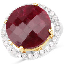 将图片加载到图库查看器，13.10 Carat Dyed Ruby and White Topaz .925 Sterling Silver Ring
