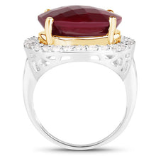 将图片加载到图库查看器，13.10 Carat Dyed Ruby and White Topaz .925 Sterling Silver Ring
