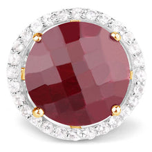 将图片加载到图库查看器，13.10 Carat Dyed Ruby and White Topaz .925 Sterling Silver Ring
