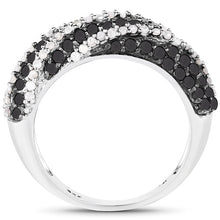 Load image into Gallery viewer, 1.25 Carat Genuine Black Diamond &amp; White Diamond .925 Sterling Silver Ring
