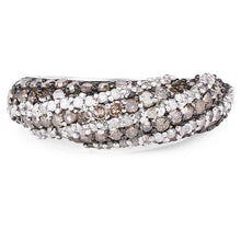 Load image into Gallery viewer, 1.25 Carat Genuine Champagne Diamond &amp; White Diamond .925 Sterling Silver Ring
