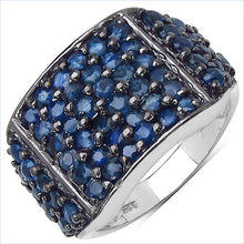将图片加载到图库查看器，2.86 Carat Genuine Blue Sapphire .925 Sterling Silver Ring
