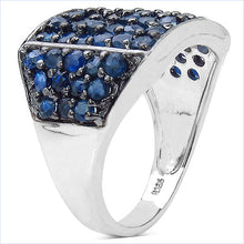 将图片加载到图库查看器，2.86 Carat Genuine Blue Sapphire .925 Sterling Silver Ring
