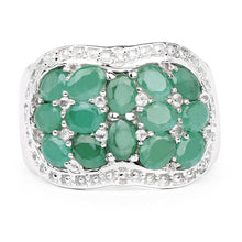 Load image into Gallery viewer, 2.20 Carat Genuine Emerald &amp; White Topaz .925 Sterling Silver Ring
