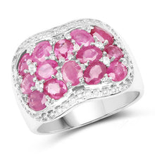 Load image into Gallery viewer, 3.04 Carat Genuine Ruby &amp; White Topaz .925 Sterling Silver Ring
