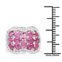 Load image into Gallery viewer, 3.04 Carat Genuine Ruby &amp; White Topaz .925 Sterling Silver Ring
