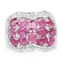 Load image into Gallery viewer, 3.04 Carat Genuine Ruby &amp; White Topaz .925 Sterling Silver Ring
