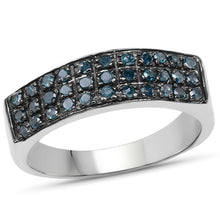 将图片加载到图库查看器，0.40 Carat Genuine Blue Diamond .925 Sterling Silver Ring
