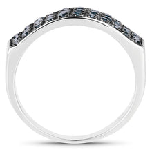 将图片加载到图库查看器，0.40 Carat Genuine Blue Diamond .925 Sterling Silver Ring
