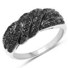 Load image into Gallery viewer, 0.35 Carat Genuine Black Diamond .925 Sterling Silver Ring
