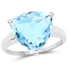 Load image into Gallery viewer, 9.00 Carat Genuine Blue Topaz .925 Sterling Silver Ring
