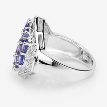 Load image into Gallery viewer, 2.41 Carat Genuine Tanzanite and White Topaz .925 Sterling Silver Ring
