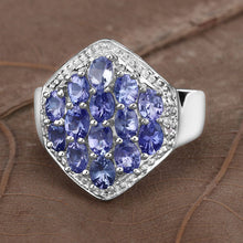 Load image into Gallery viewer, 2.41 Carat Genuine Tanzanite and White Topaz .925 Sterling Silver Ring
