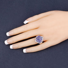 Load image into Gallery viewer, 2.41 Carat Genuine Tanzanite and White Topaz .925 Sterling Silver Ring
