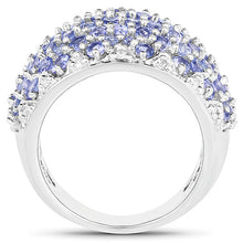 Load image into Gallery viewer, 3.01 Carat Genuine Tanzanite and White Diamond .925 Sterling Silver Ring
