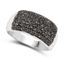 Load image into Gallery viewer, 1.21 Carat Genuine Black Diamond .925 Sterling Silver Ring
