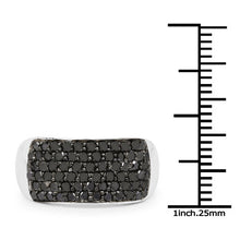 Load image into Gallery viewer, 1.21 Carat Genuine Black Diamond .925 Sterling Silver Ring
