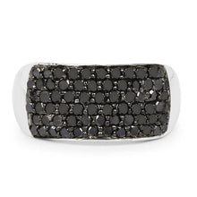Load image into Gallery viewer, 1.21 Carat Genuine Black Diamond .925 Sterling Silver Ring
