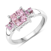 Load image into Gallery viewer, 0.96 Carat Genuine Pink Sapphire  .925 Sterling Silver Ring
