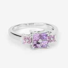 Load image into Gallery viewer, 0.96 Carat Genuine Pink Sapphire  .925 Sterling Silver Ring
