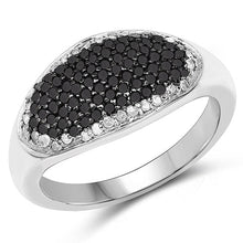 Load image into Gallery viewer, 0.46 Carat Genuine Black Diamond and White Diamond .925 Sterling Silver Ring
