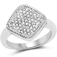 将图片加载到图库查看器，0.23 Carat Genuine White Diamond .925 Sterling Silver Ring

