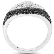 Load image into Gallery viewer, 0.51 Carat Genuine Black Diamond &amp; White Diamond .925 Sterling Silver Ring
