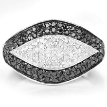 Load image into Gallery viewer, 0.51 Carat Genuine Black Diamond &amp; White Diamond .925 Sterling Silver Ring
