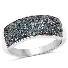 Load image into Gallery viewer, 0.42 Carat Genuine Blue Diamond .925 Sterling Silver Ring
