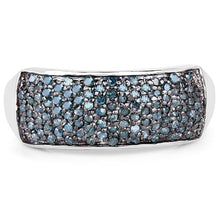 Load image into Gallery viewer, 0.42 Carat Genuine Blue Diamond .925 Sterling Silver Ring
