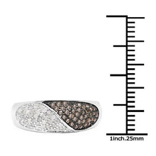 Load image into Gallery viewer, 0.32 Carat Genuine Champagne Diamond and White Diamond .925 Sterling Silver Ring
