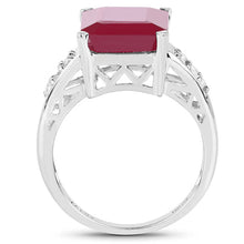 Load image into Gallery viewer, 7.26 Carat Glass Filled Ruby and White Topaz .925 Sterling Silver Ring
