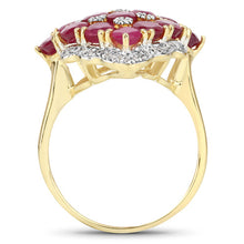 Load image into Gallery viewer, 6.49 Carat Glass Filled Ruby and White Topaz .925 Sterling Silver Ring
