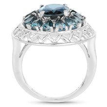 Load image into Gallery viewer, 5.98 Carat Genuine London Blue Topaz .925 Sterling Silver Ring
