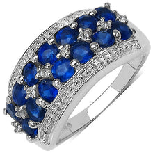 Load image into Gallery viewer, 2.00 Carat Genuine Kyanite &amp; White Topaz .925 Sterling Silver Ring
