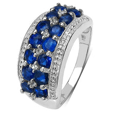 Load image into Gallery viewer, 2.00 Carat Genuine Kyanite &amp; White Topaz .925 Sterling Silver Ring
