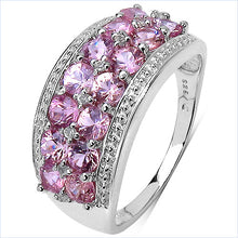 将图片加载到图库查看器，2.00 Carat Genuine Pink Sapphire &amp; White Topaz .925 Sterling Silver Ring
